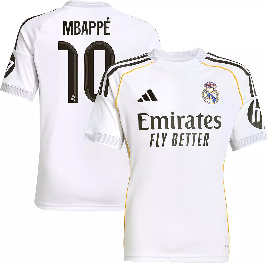 Adidas Real Madrid 2025/26 Kylian Mbappé Home Jersey