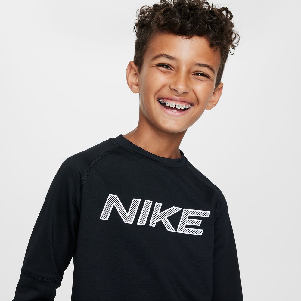 Nike Boys' Pro Dri-FIT Long-Sleeve Training Crewneck Top
